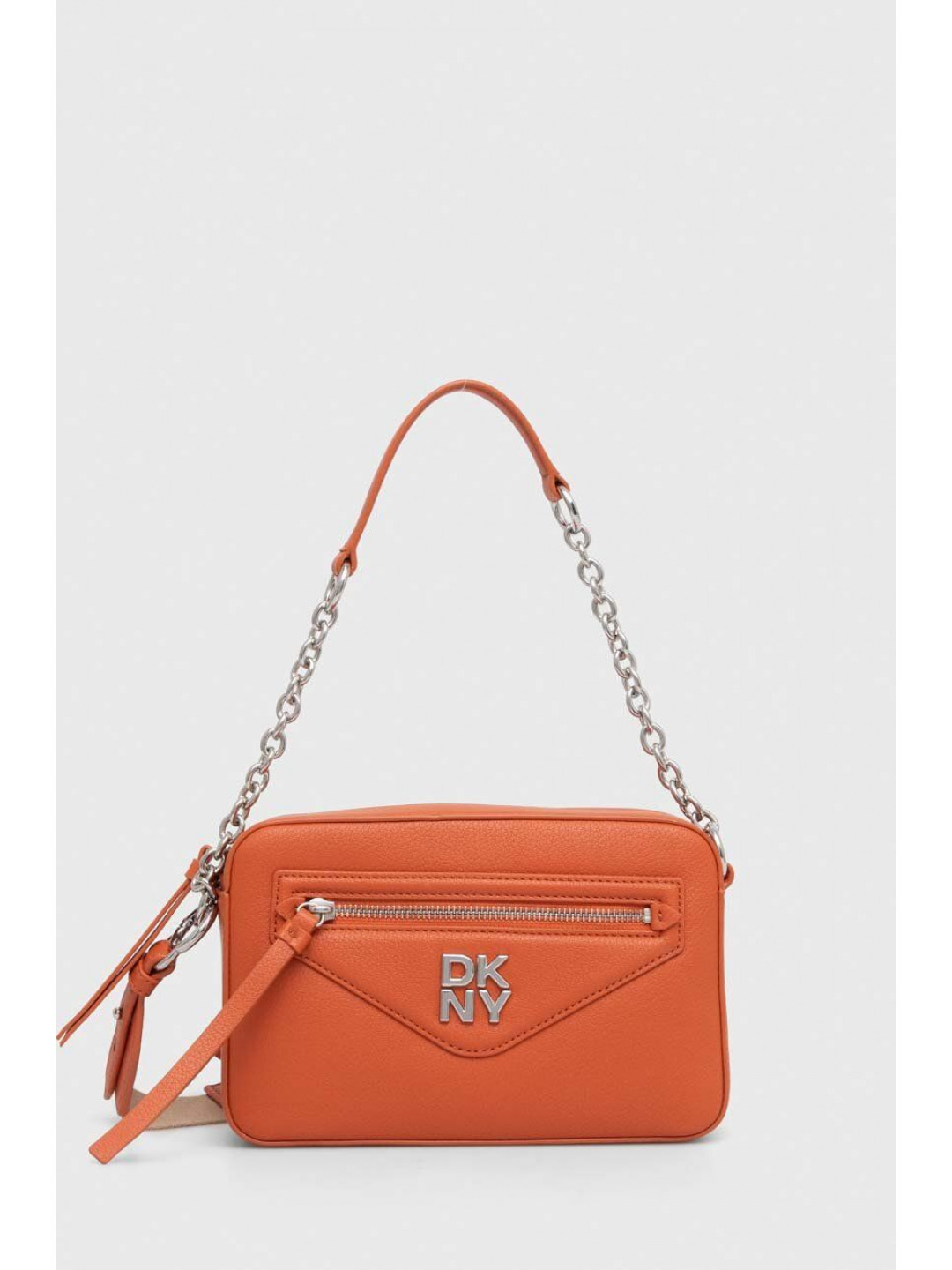 Kožená kabelka Dkny oranžová barva R41EKB91