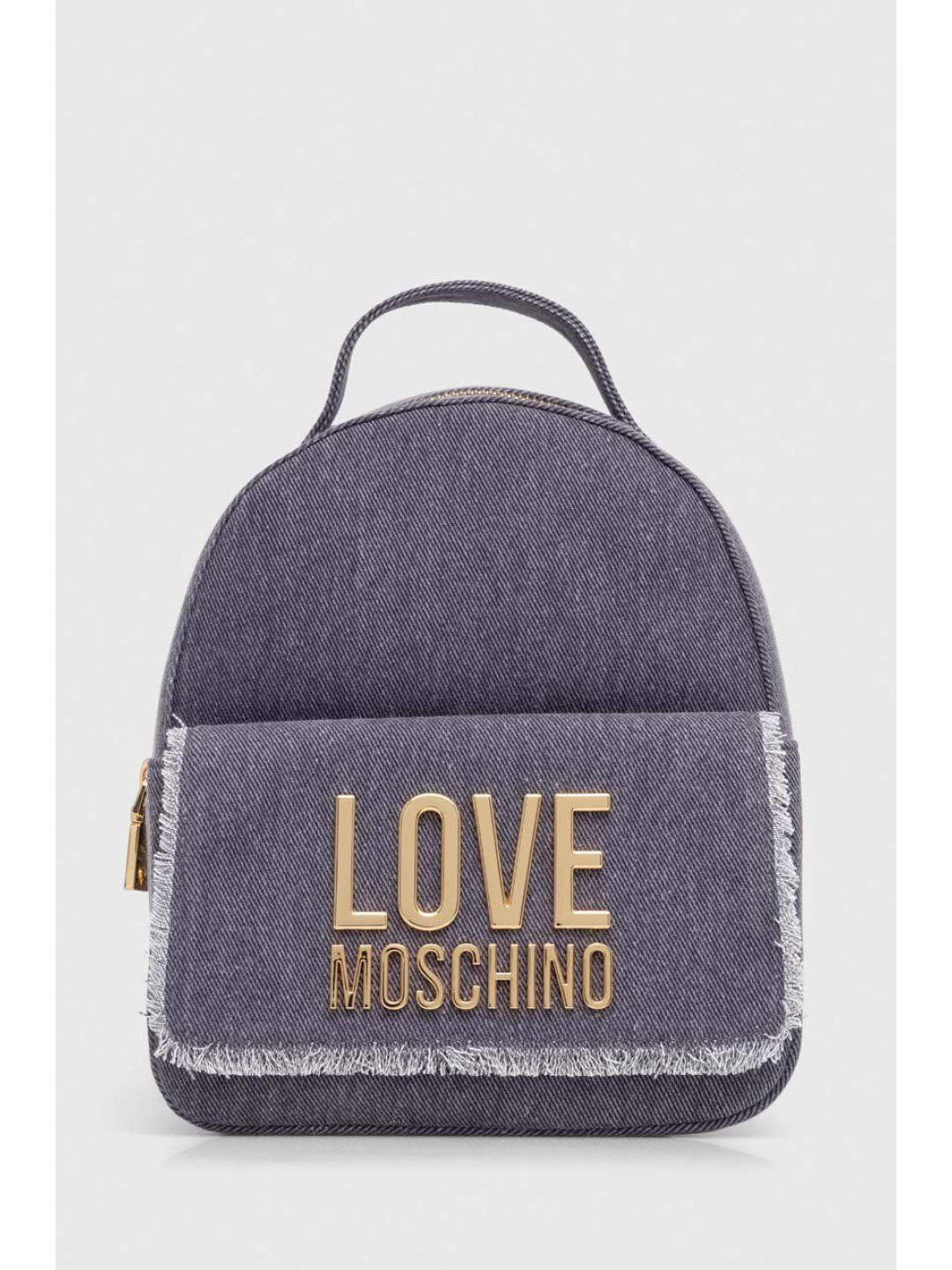 Bavlněný batoh Love Moschino fialová barva s aplikací