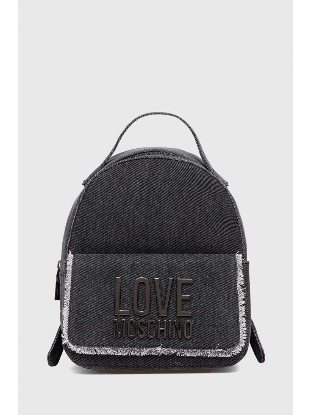 Bavlněný batoh Love Moschino šedá barva s aplikací
