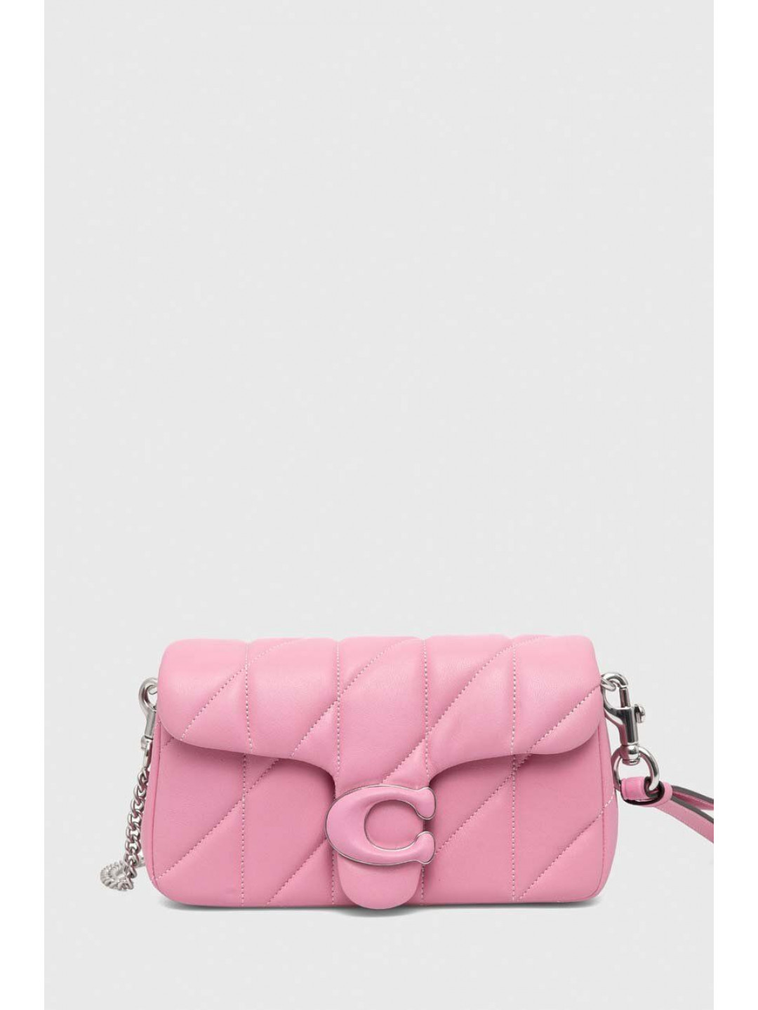Kožená kabelka Coach růžová barva