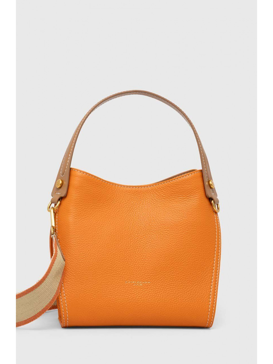 Kožená kabelka Gianni Chiarini oranžová barva
