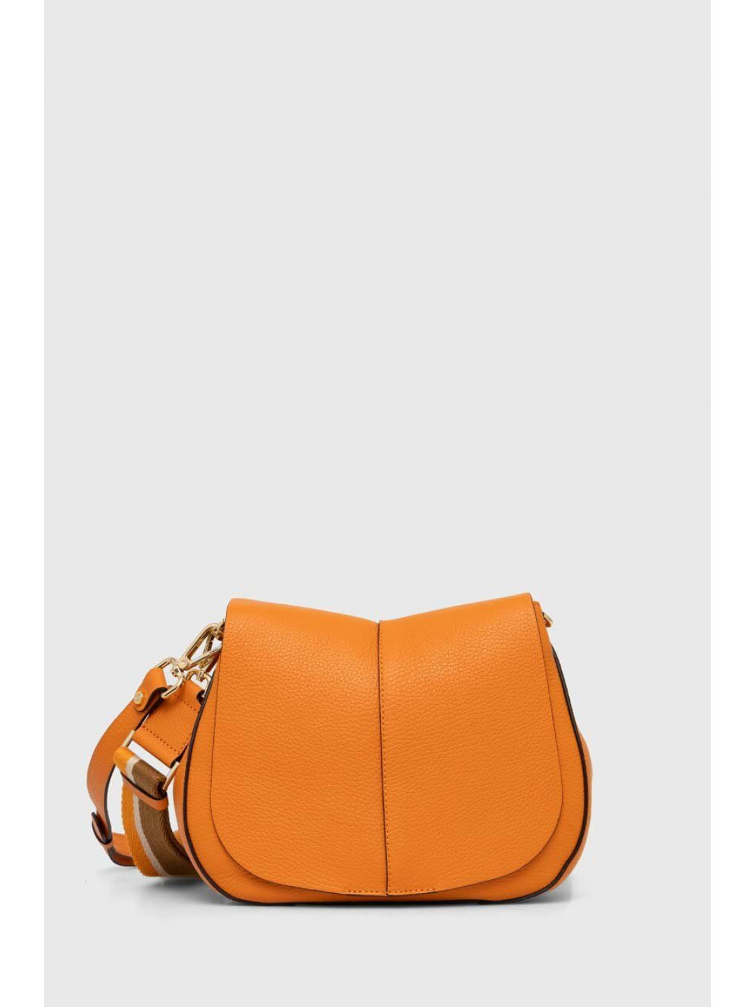 Kožená kabelka Gianni Chiarini oranžová barva