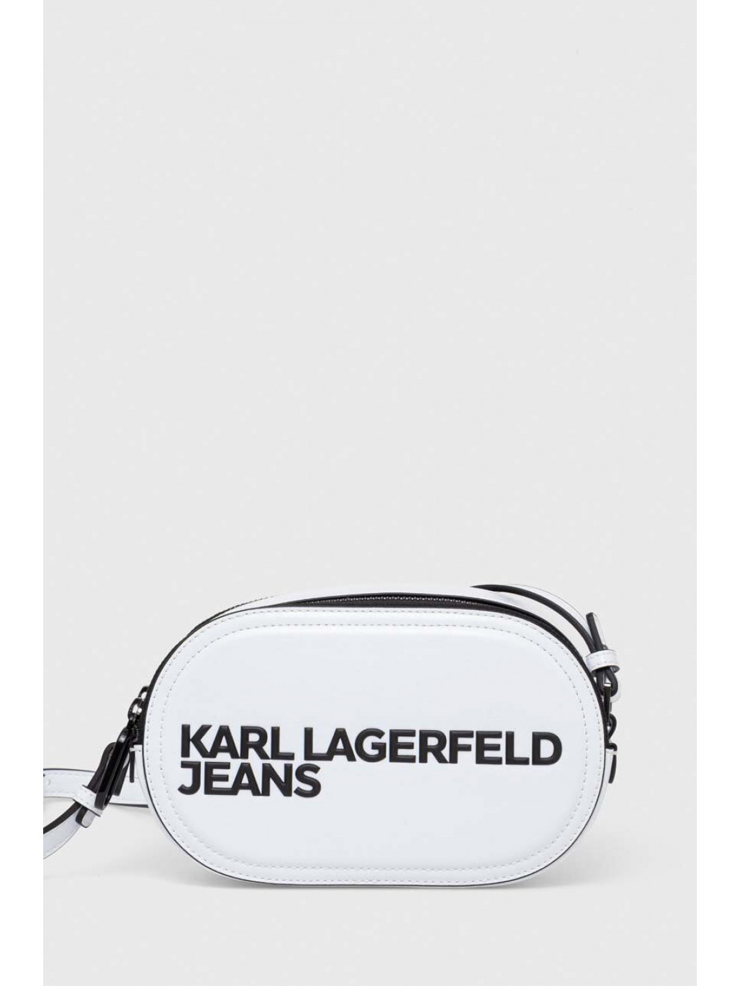 Kabelka Karl Lagerfeld Jeans bílá barva