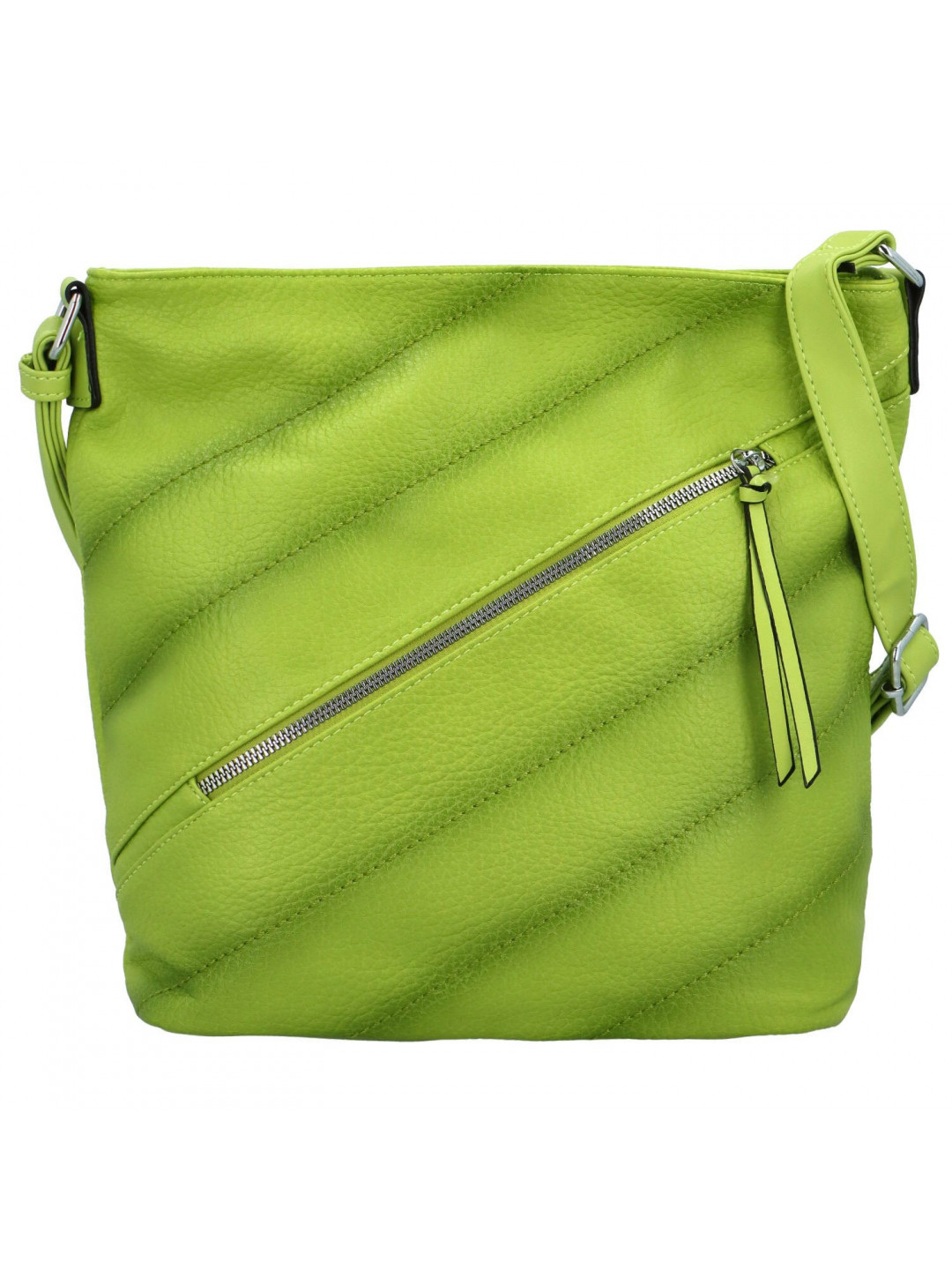 Trendy dámská koženková crossbody kabelka Ewoona světle zelená