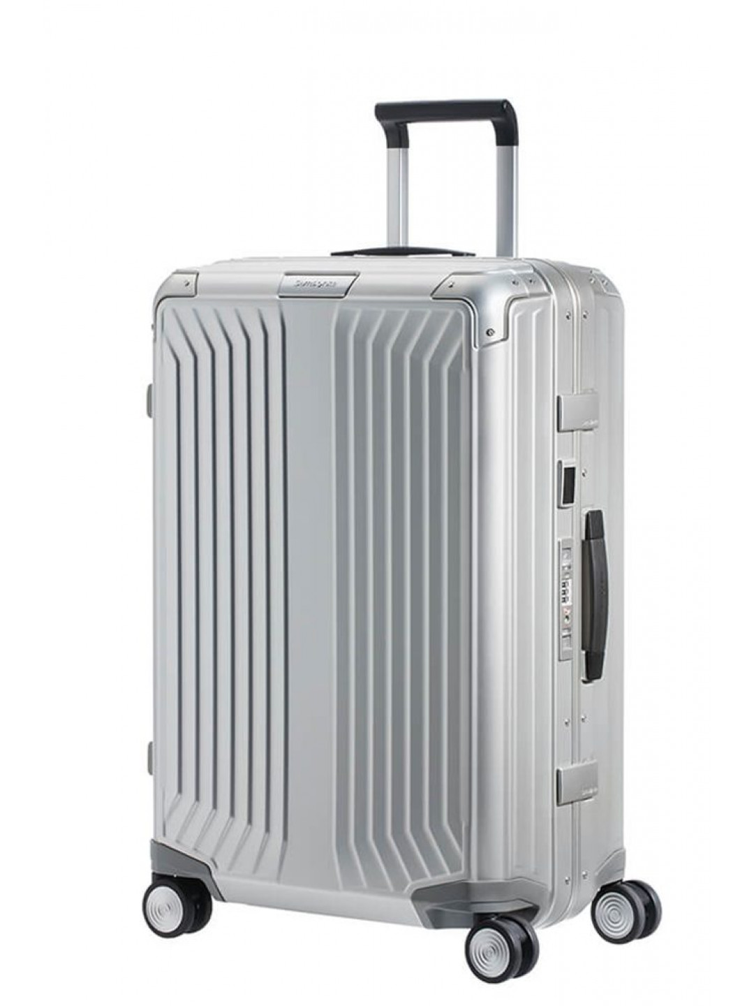 Samsonite Hliníkový cestovní kufr Lite-Box Alu M 71 l – stříbrná