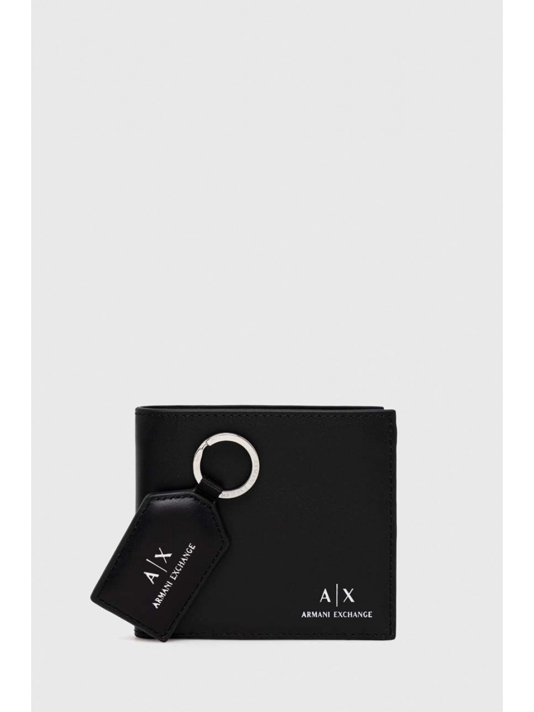 Kožená peněženka a klíčenka Armani Exchange černá barva 958487 CC845