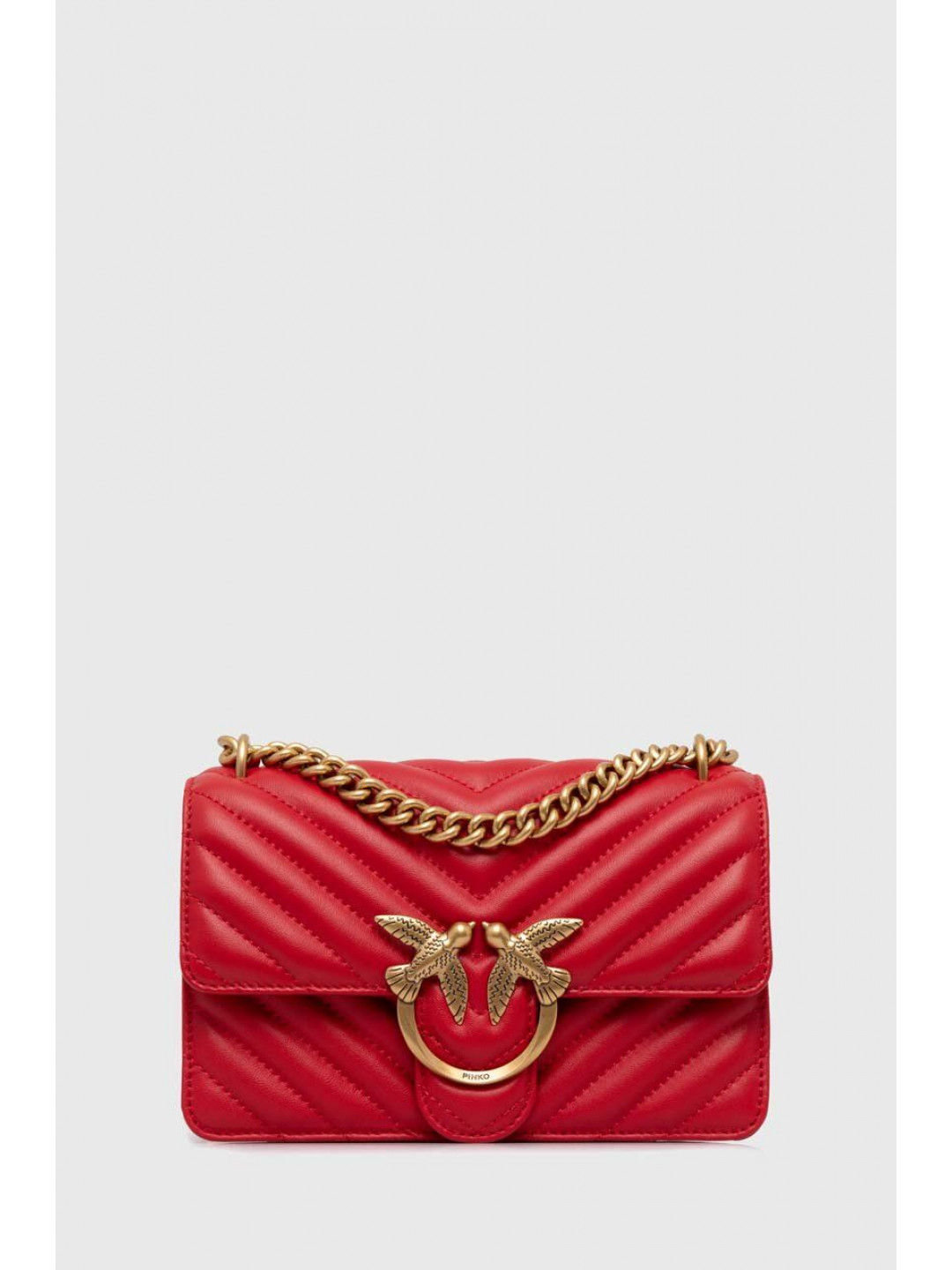 Kožená kabelka Pinko červená barva 100074 A0GK