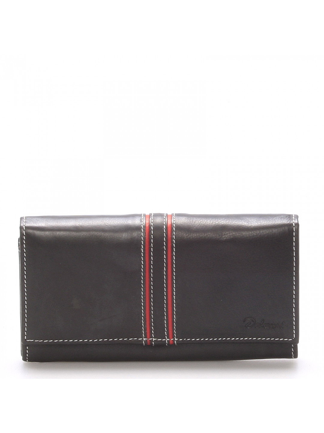 Dámská kožená peněženka černo červená – Delami Lestiel