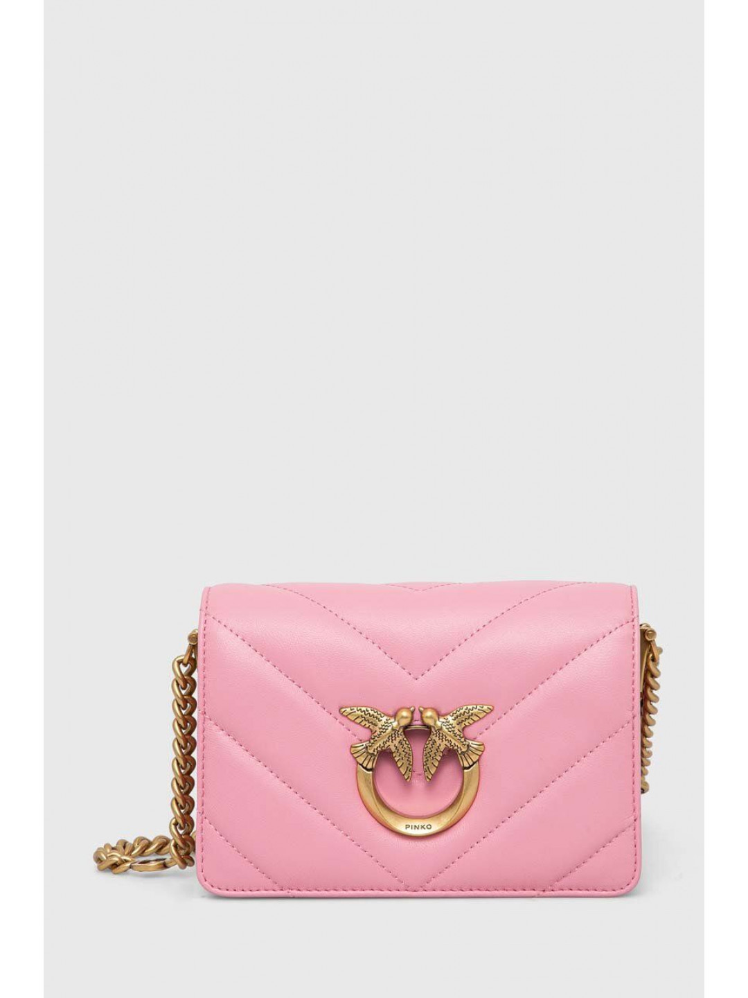 Kožená kabelka Pinko růžová barva 100067 A136