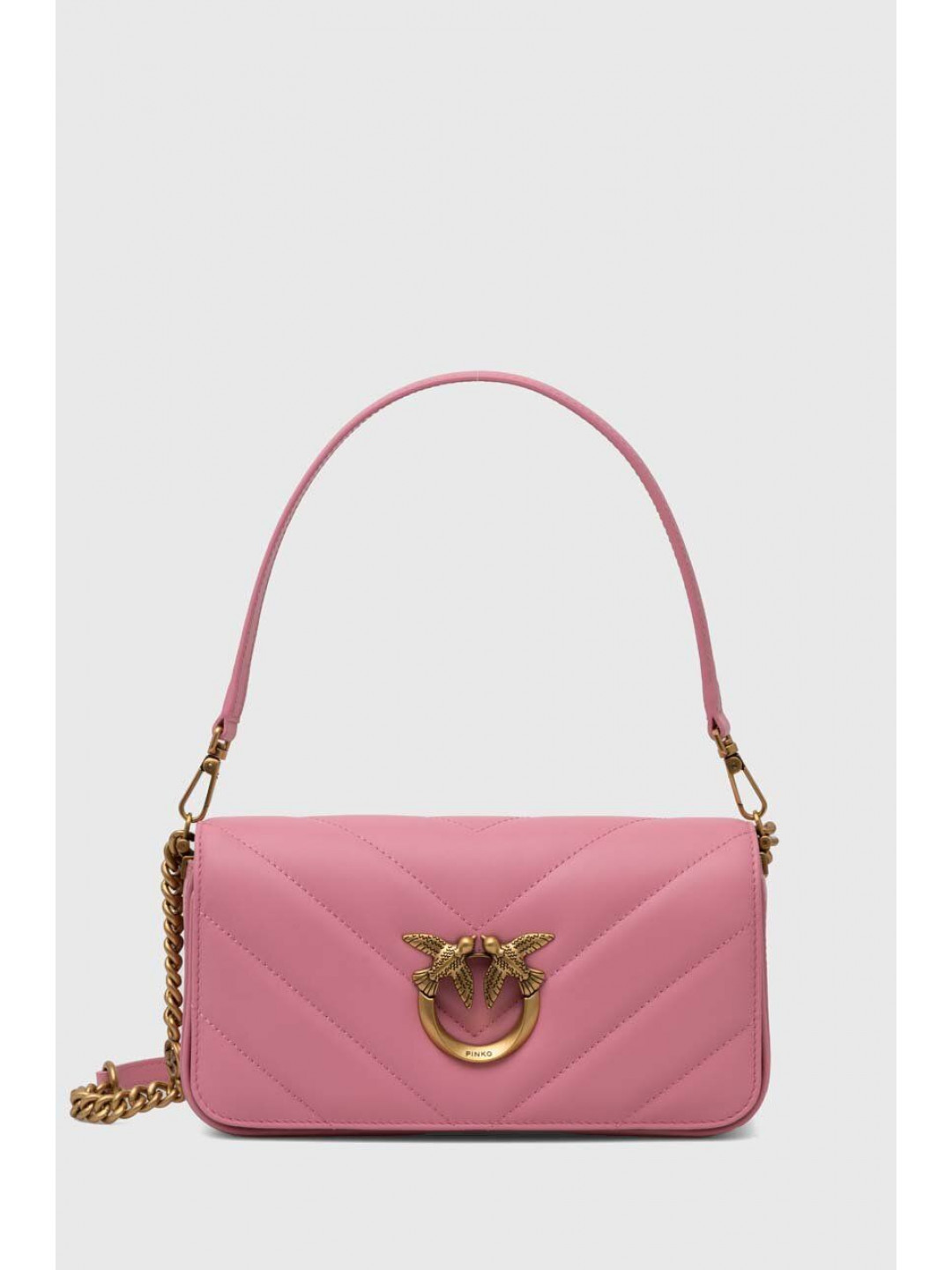 Kožená kabelka Pinko růžová barva 100068 A136