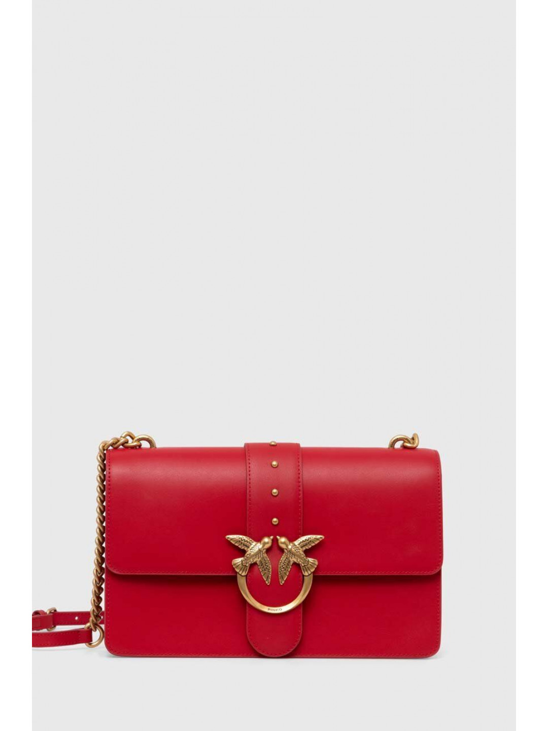 Kožená kabelka Pinko červená barva 100053 A0F1