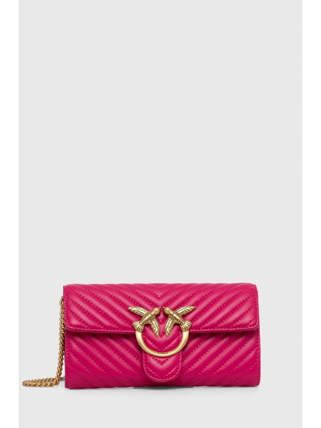 Kožená kabelka Pinko růžová barva 100062 A0GK