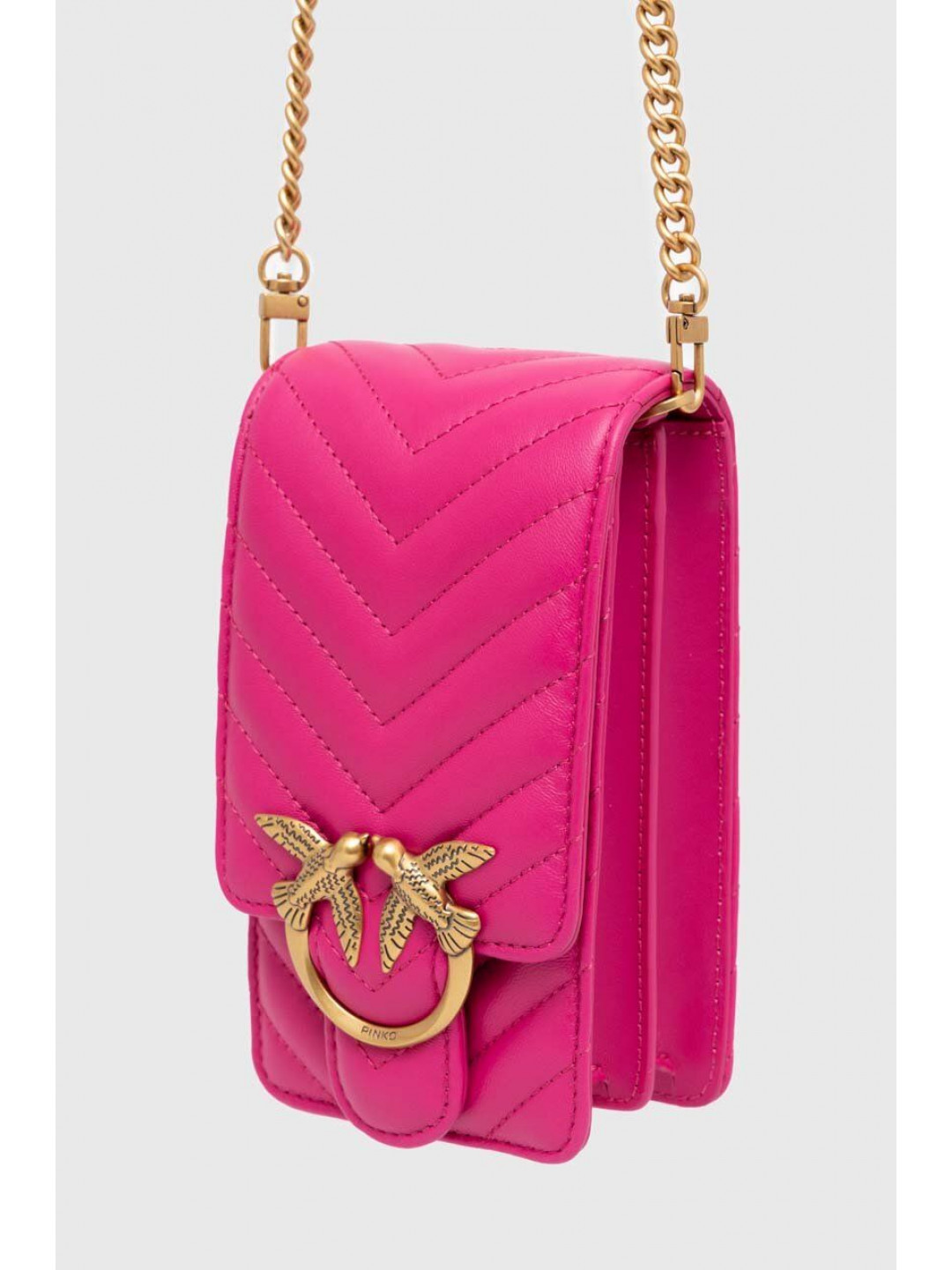 Kožená kabelka Pinko růžová barva 102739 A0GK