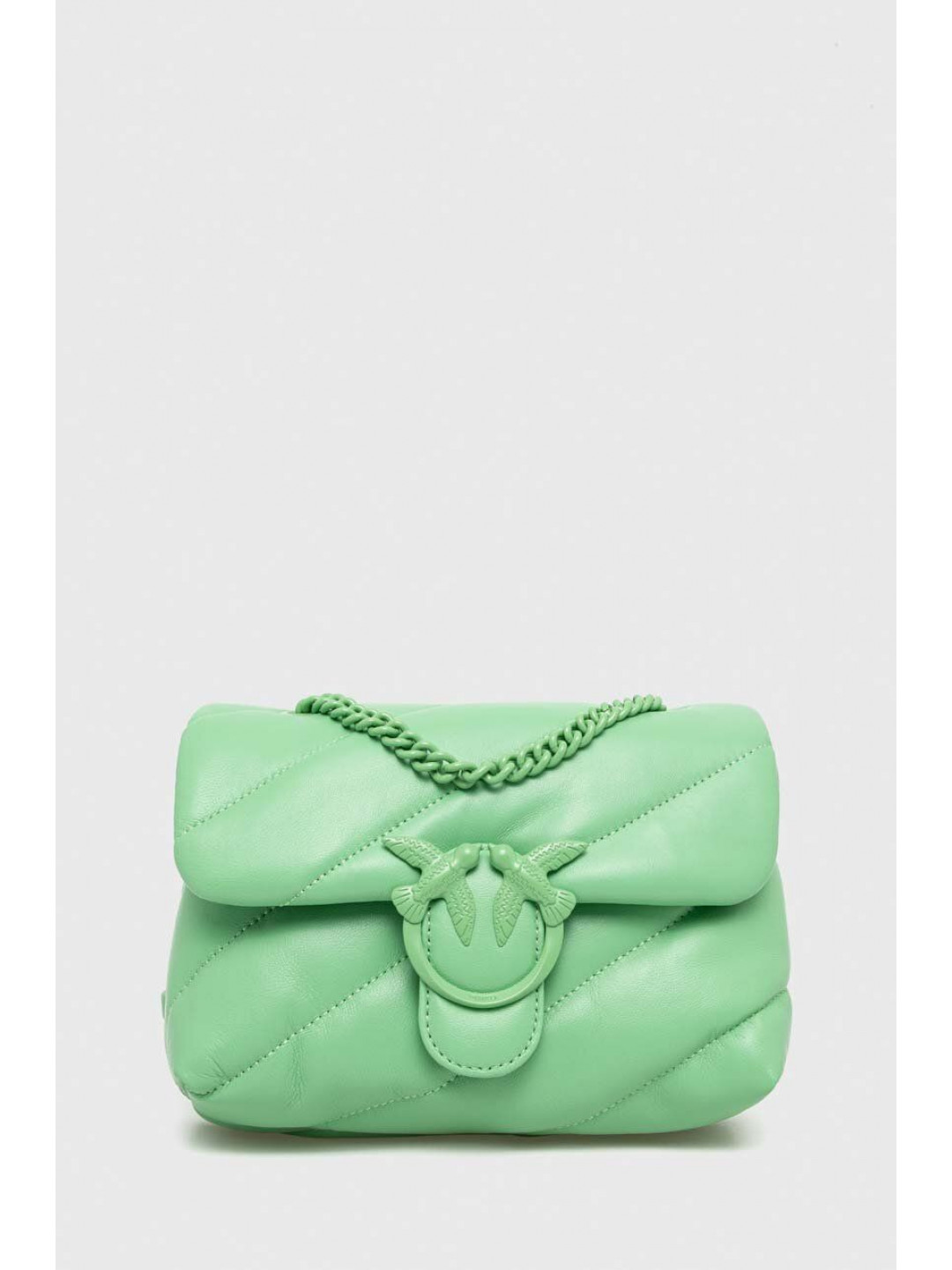 Kožená kabelka Pinko zelená barva 100039 A1JO