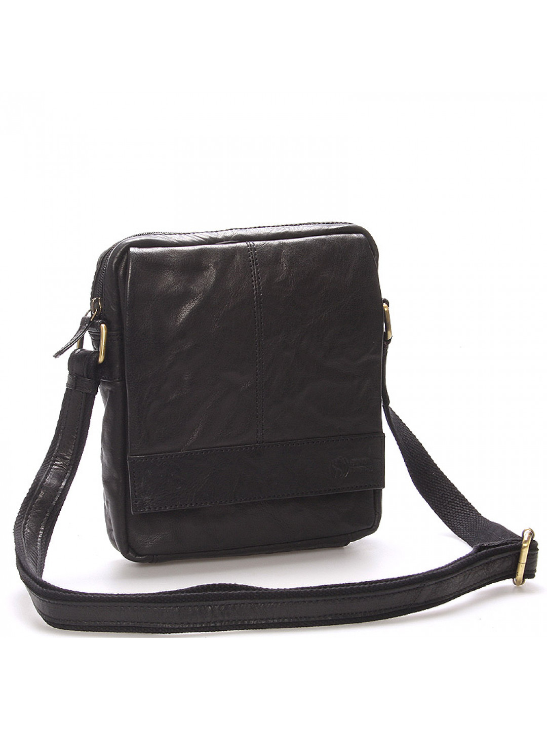 Pánská černá prošívaná kožená taška – Sendi Design Bris