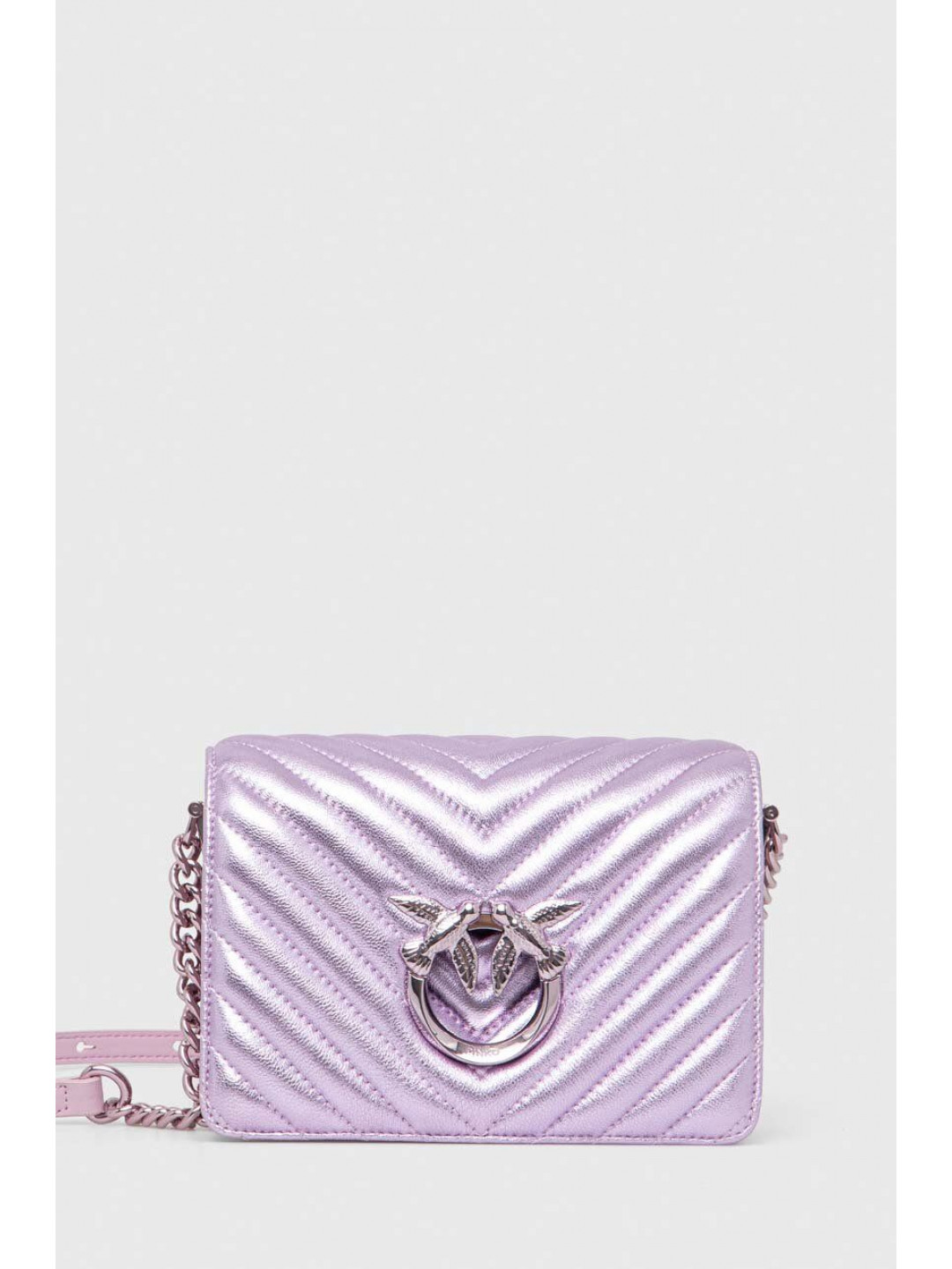 Kožená kabelka Pinko fialová barva 100067 A1JE