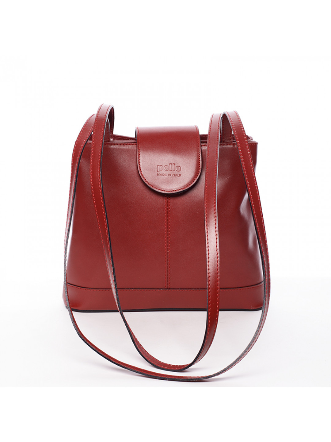 Kožená dámská červená kabelka přes rameno – ItalY Zenna