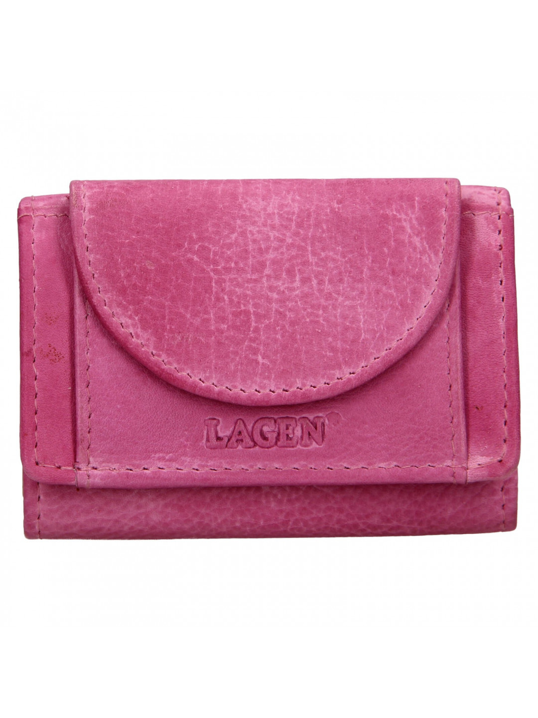Dámská kožená slim peněženka Lagen Mellba – růžová
