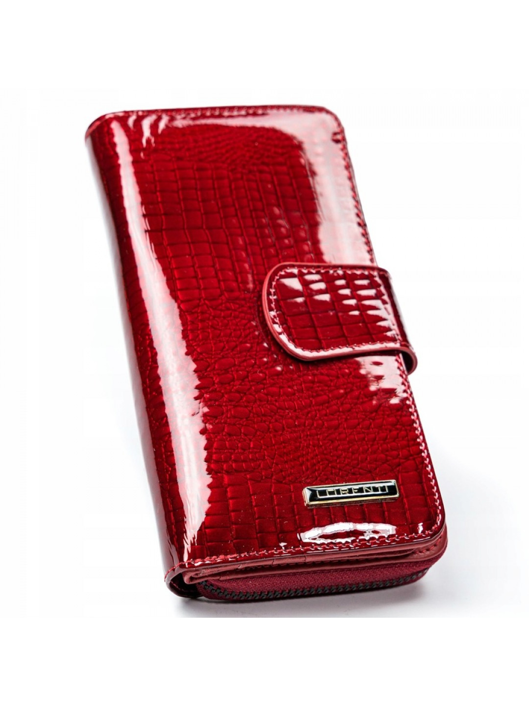 Dámská lakovaná peněženka kožená červená – Lorenti 76116