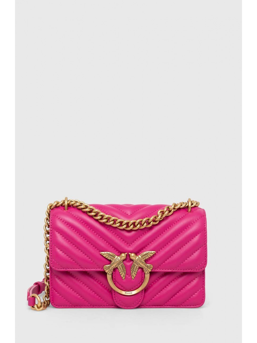 Kožená kabelka Pinko růžová barva 100074 A0GK