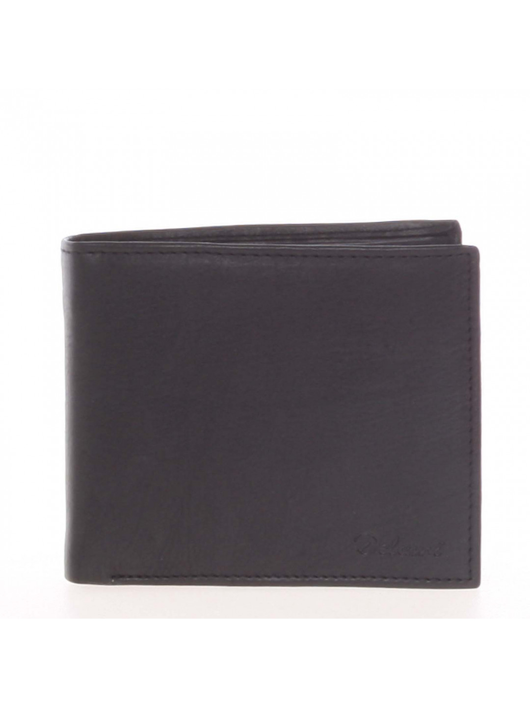 Pánská kožená volná černá peněženka – Delami 8222