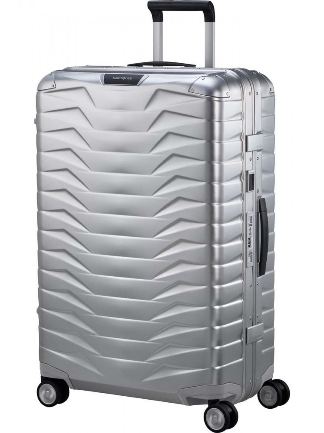 Samsonite Hliníkový cestovní kufr Proxis Alu L 91 l – stříbrná