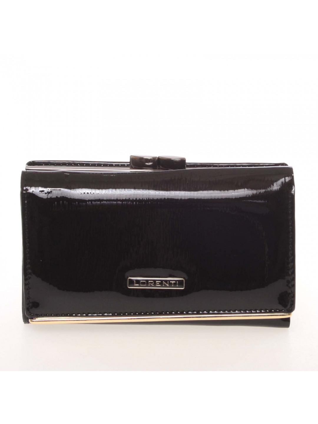 Jedinečná dámská lakovaná kožená peněženka černá – Lorenti 55020SH