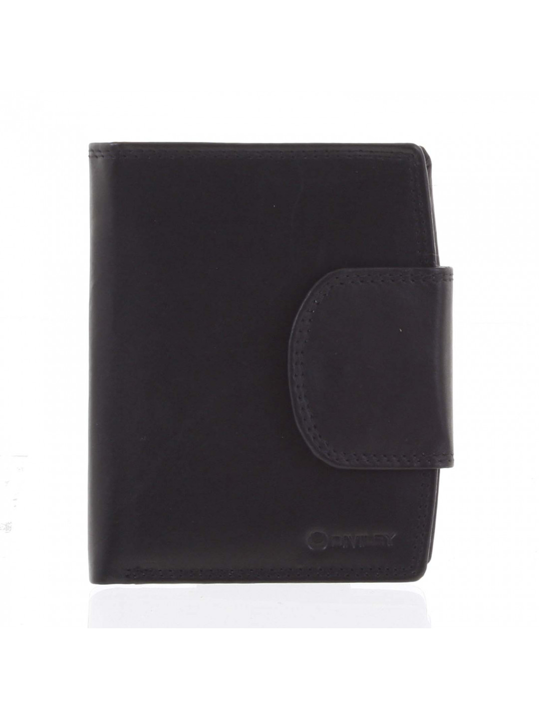 Elegantní černá kožená peněženka se zápinkou – Diviley Universit