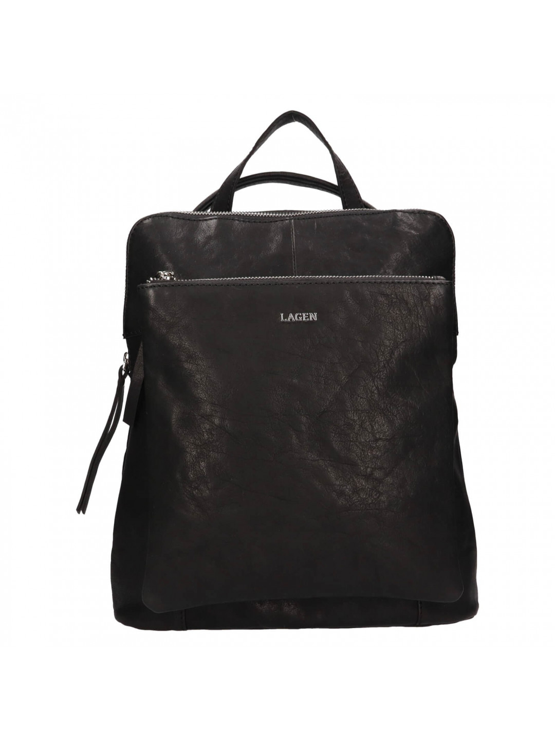 Dámská kožená batůžko-kabelka Lagen Jassika – černá