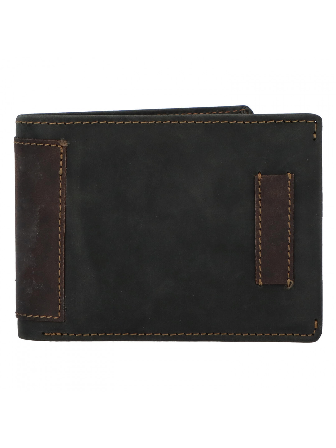 Kvalitní volná pánská kožená peněženka černo hnědá – Tomas Crues