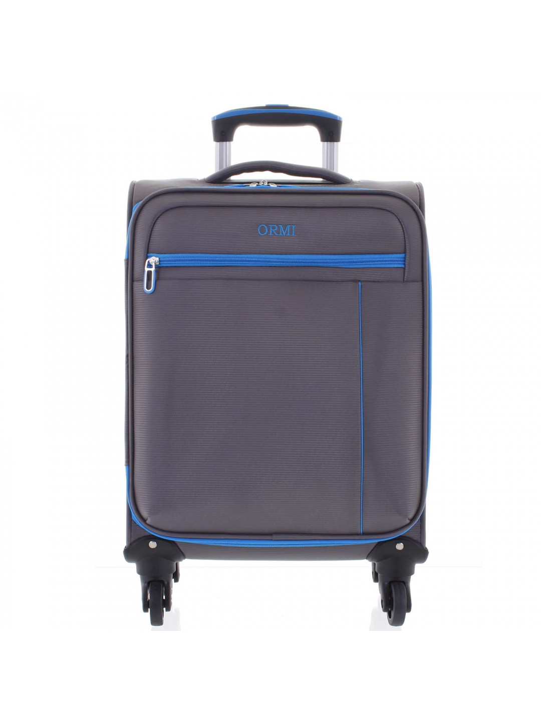 Kvalitní elegantní látkový šedý cestovní kufr – Ormi Mada S