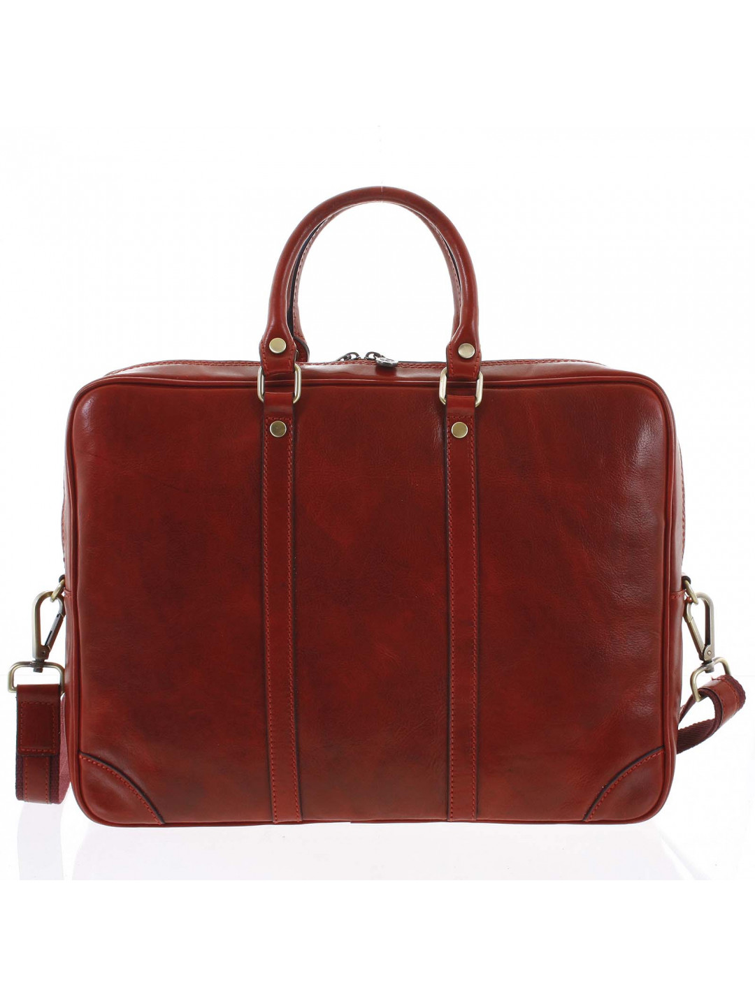 Kožená business taška červená – ItalY Paolo