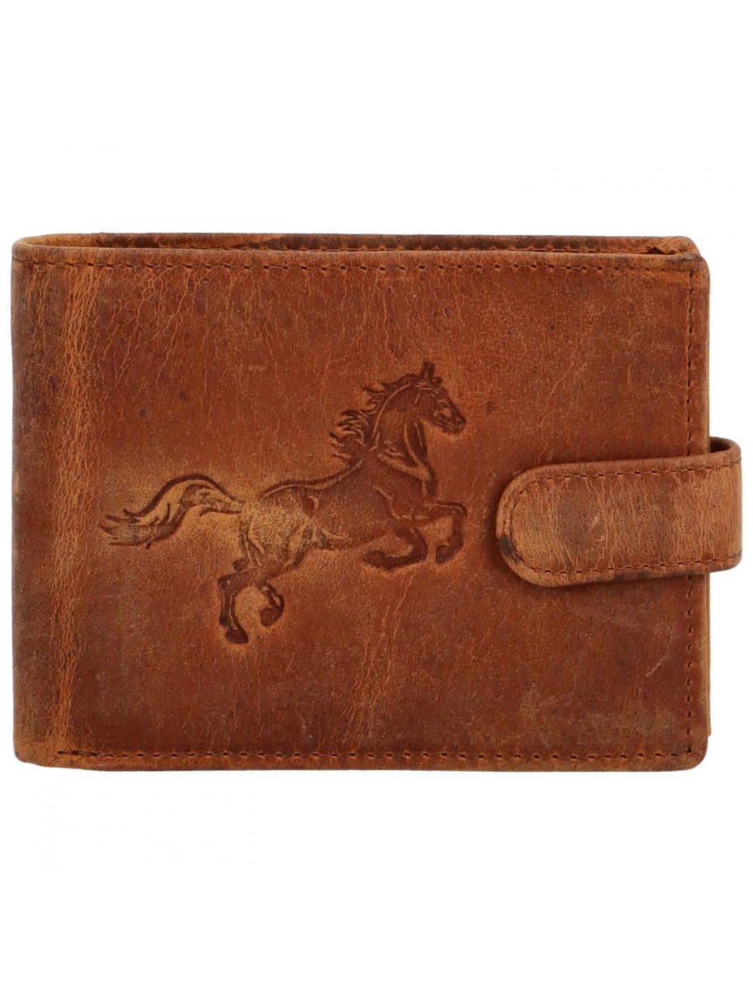 Pánská kožená peněženka camel – Bellugio Yeryss Kůň