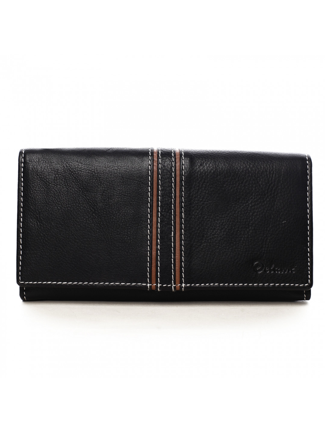Dámská kožená peněženka černo koňaková – Delami Lestiel