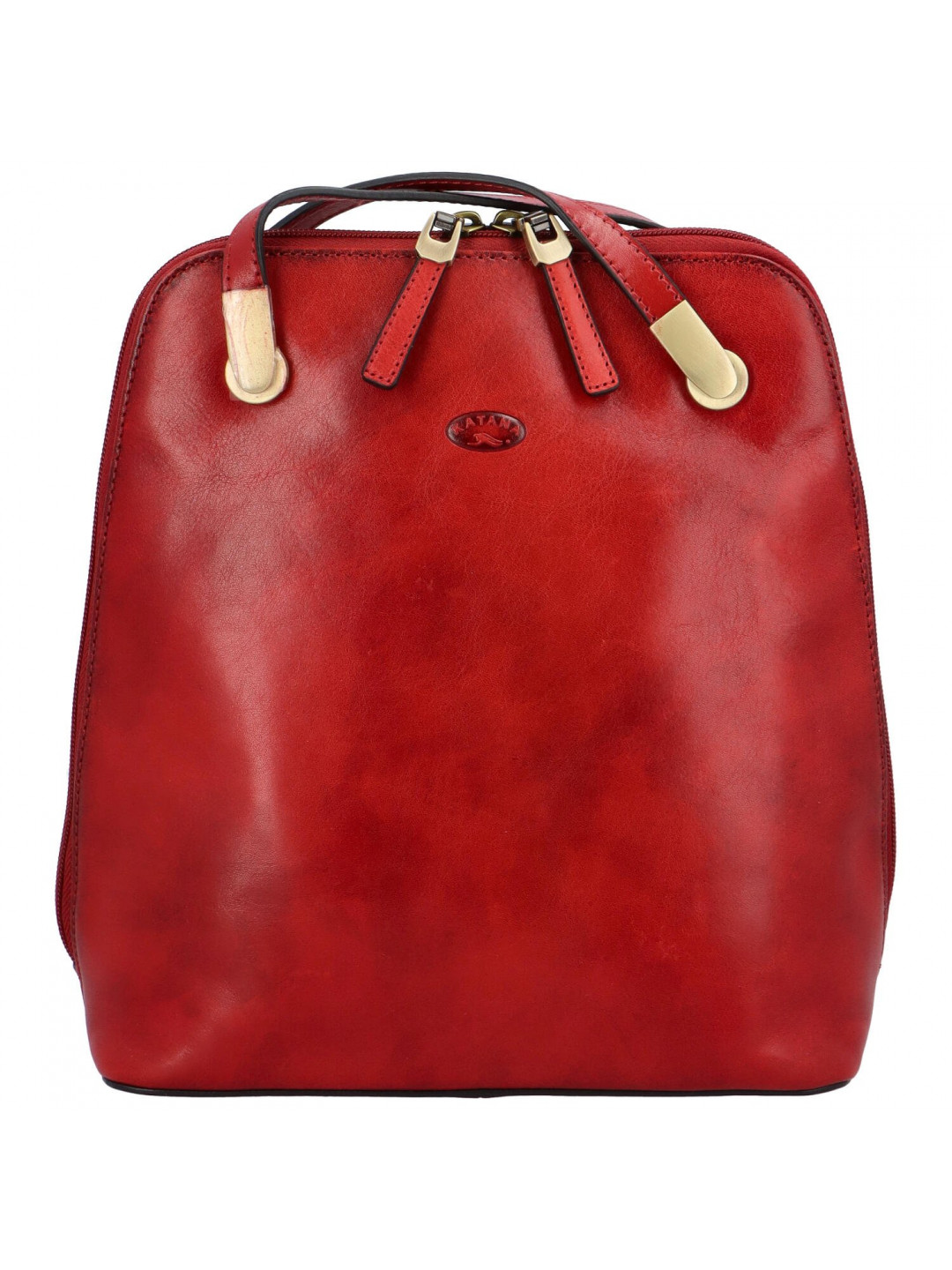 Kvalitní dámský kožený kabelko batůžek Briac koňaková