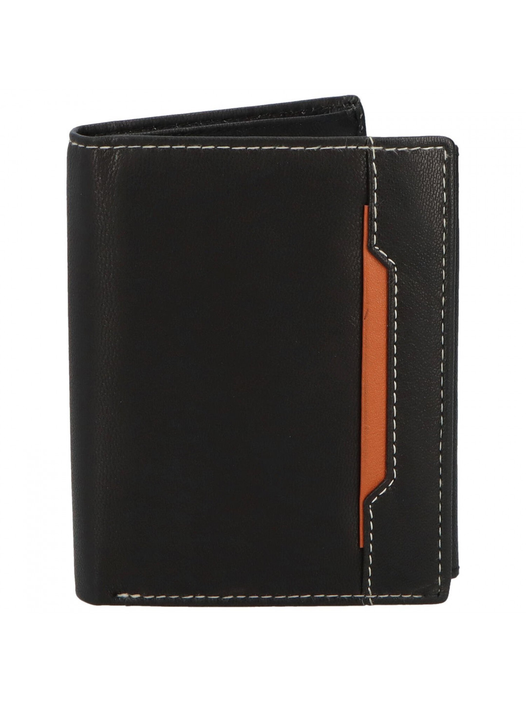 Trendová pánská kožená peněženka Mluko černá – koňaková