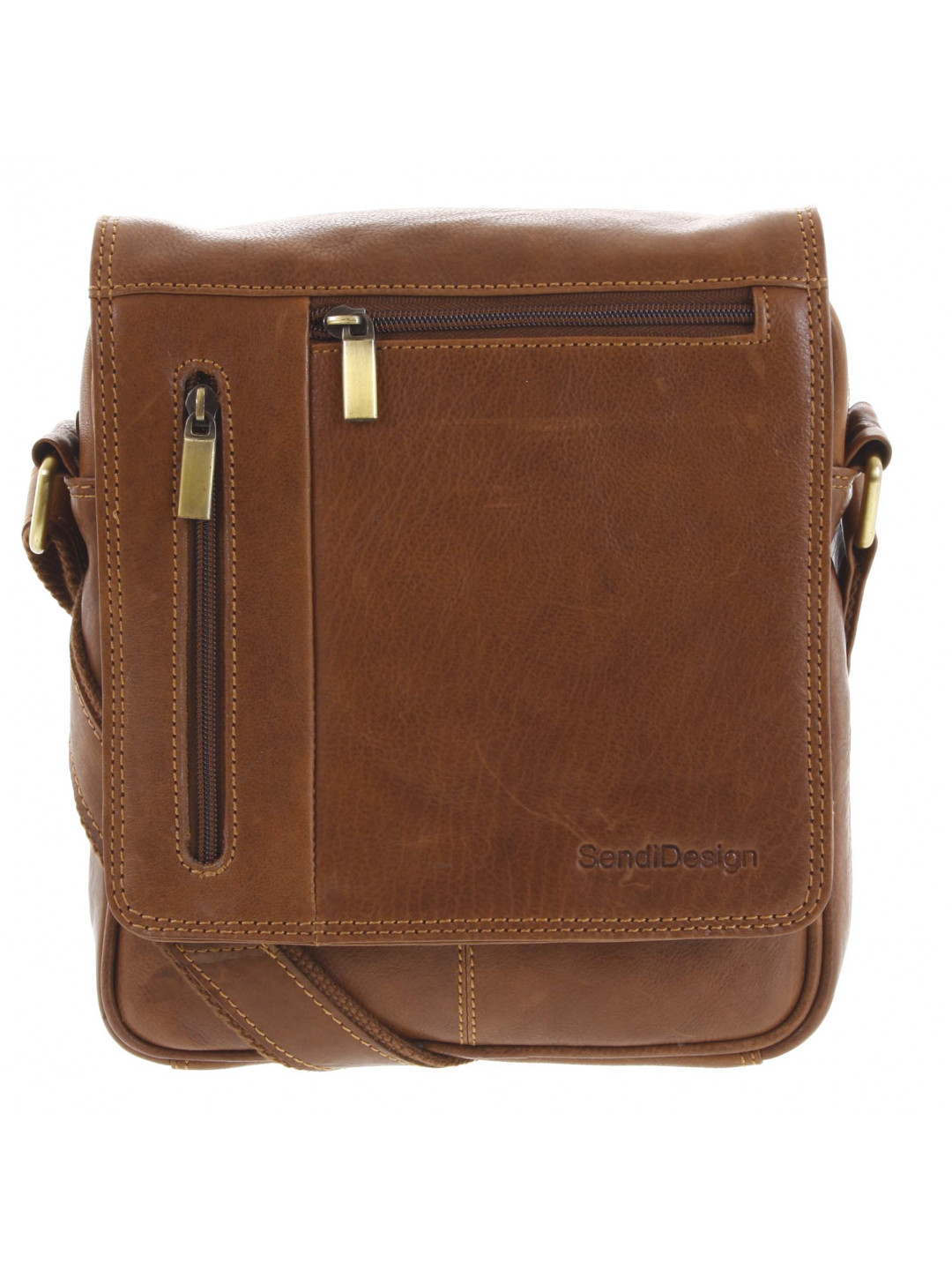 Pánská kožená taška přes rameno hnědá – SendiDesign Thoreau