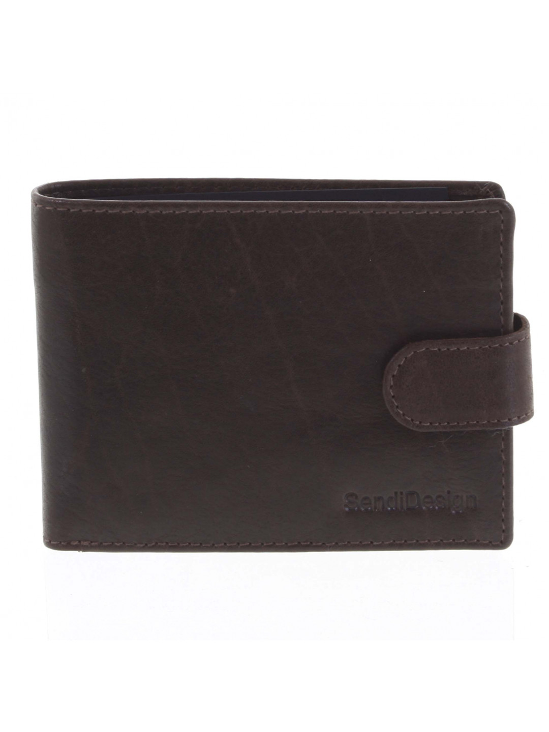 Pánská kožená peněženka tmavě hnědá – SendiDesign Mheo