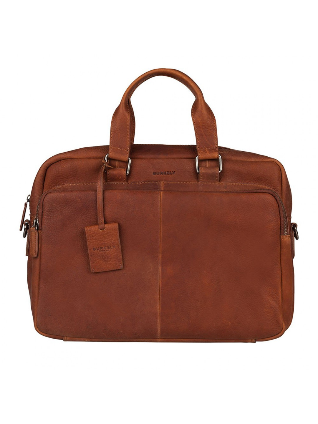 Pánská kožená taška na notebook Burkely Workbag – koňak