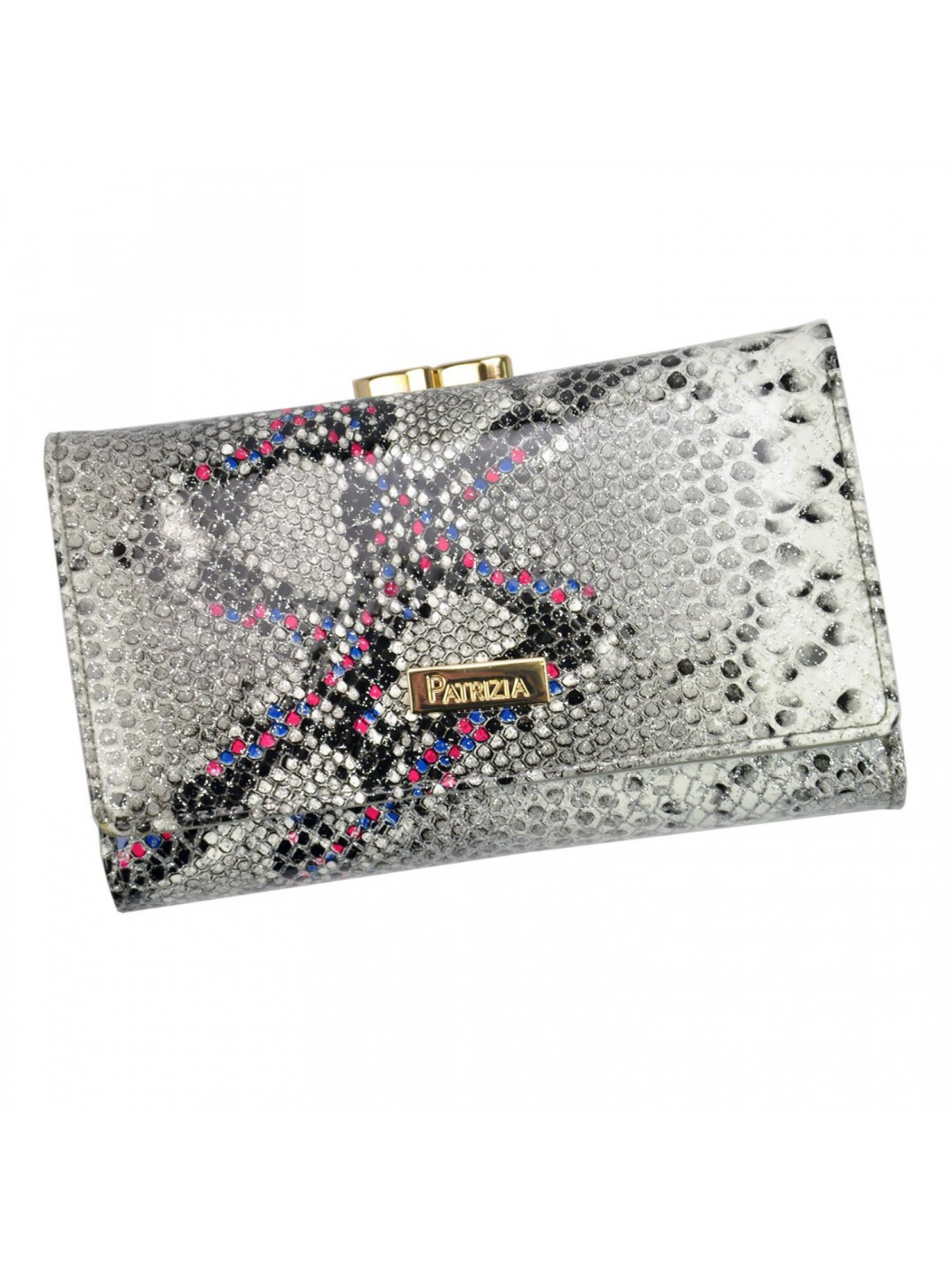 Luxusní dámská peněženka Delmina šedo-růžová