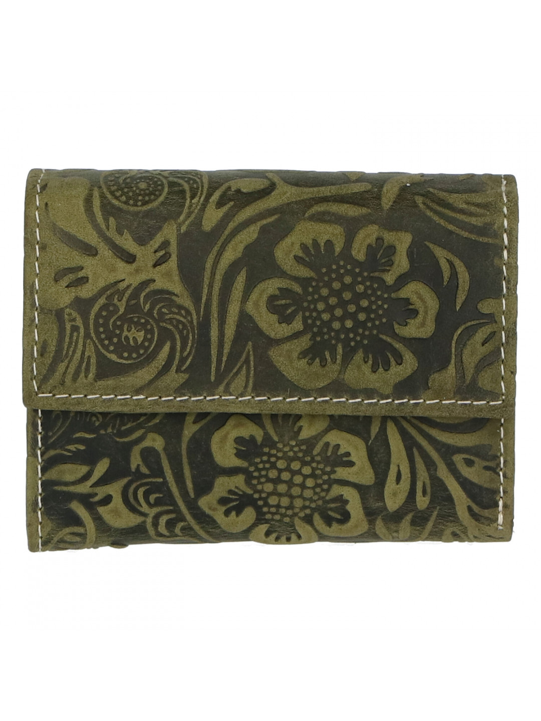 Dámská kožená peněženka zelená se vzorem – Tomas Gulia