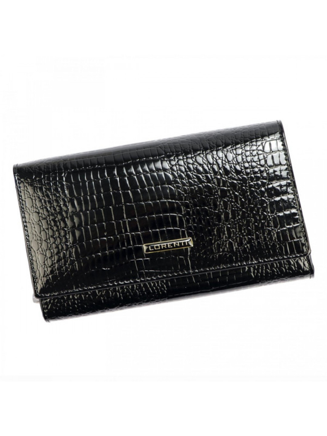 Kožená lakovaná dámská peněženka Iva černá