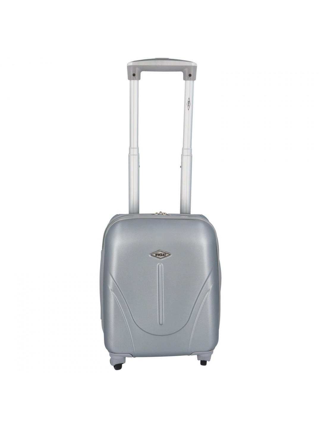 Malý příruční cestovní plastový kufr Sonrado stříbrná