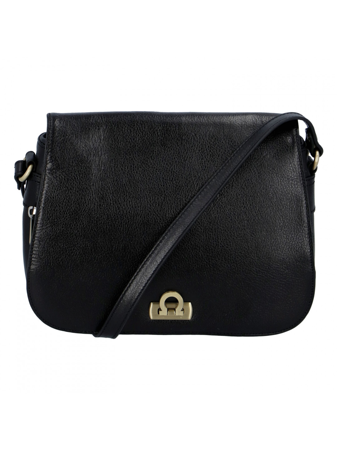 Luxusní dámská kožená kabelka černá – Hexagona Francesca
