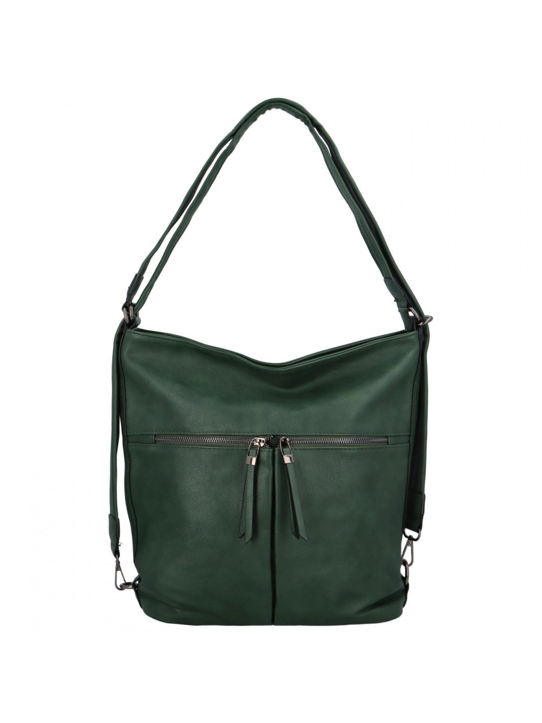 Dámská koženková kabelka-batoh zelená – Romina Geria