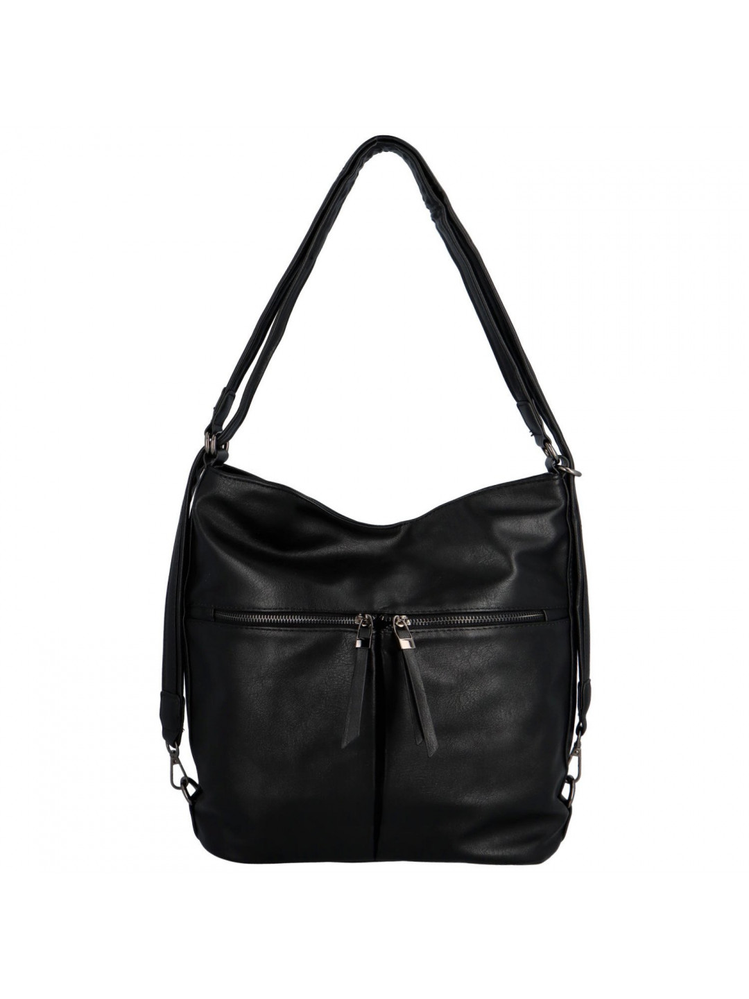 Dámská koženková kabelka-batoh černá – Romina Geria
