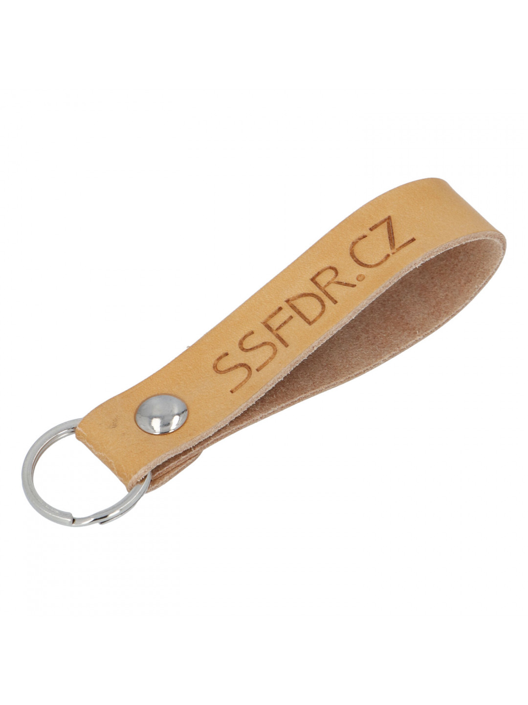 Kožená klíčenka poutko na klíče světle hnědá – SSFDR Azuro