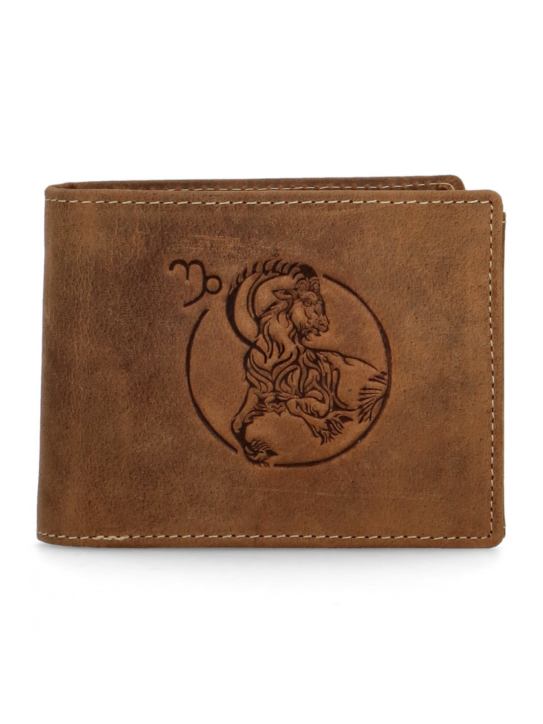 Pánská kožená peněženka Zvěrokruh Kozoroh – Daimon hnědá