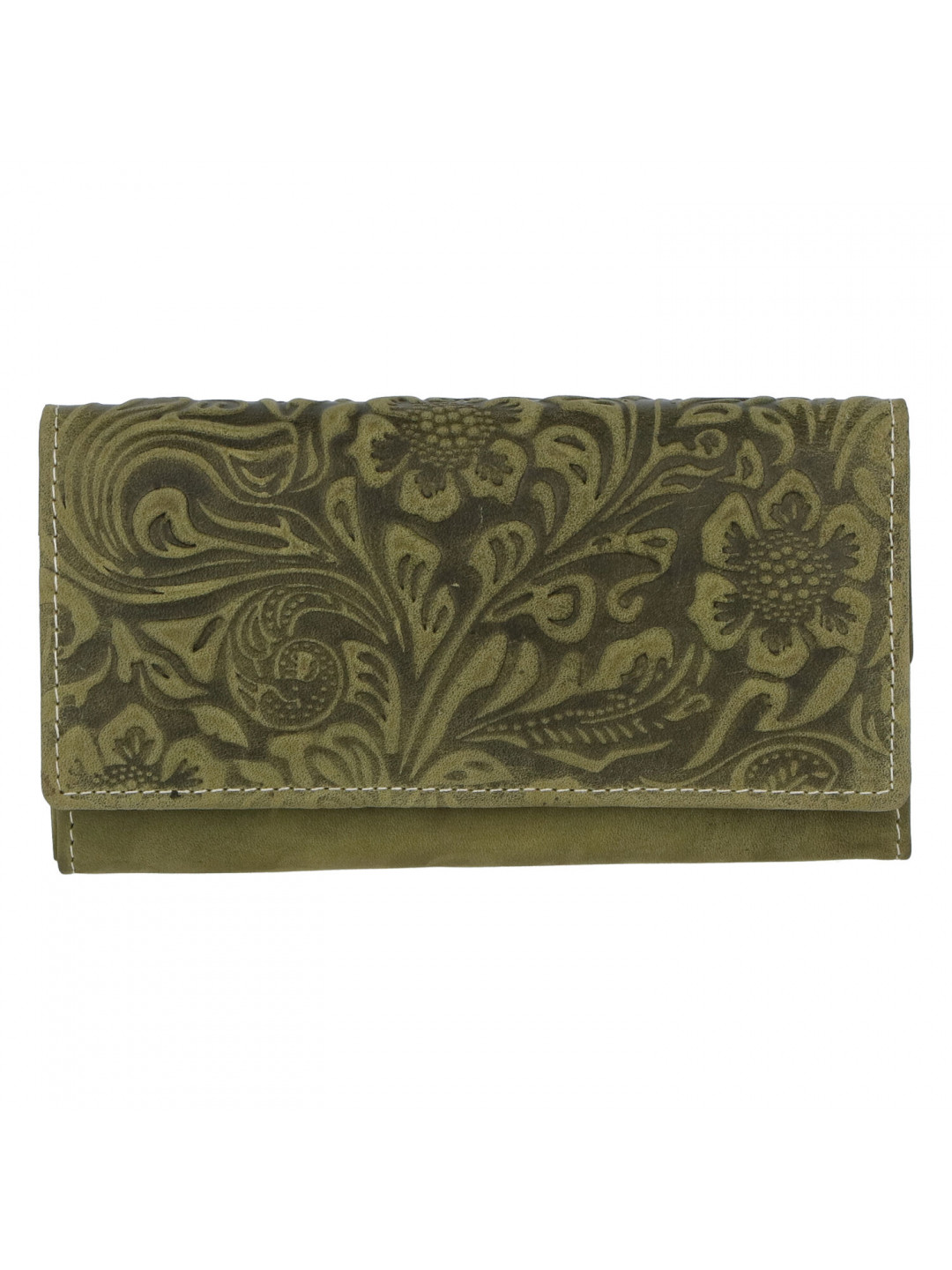 Dámská kožená peněženka zelená se vzorem – Tomas Kalasia