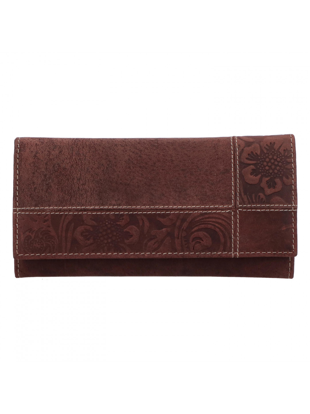 Dámská kožená broušená peněženka vínová – Tomas Farbe